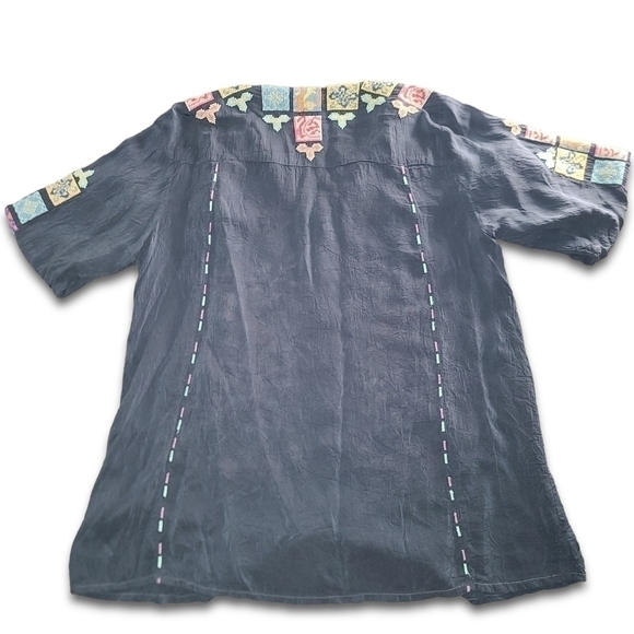 JOHNNY Was Navy Blue Nikolita Embroidered Blouse - Picture 4 of 4